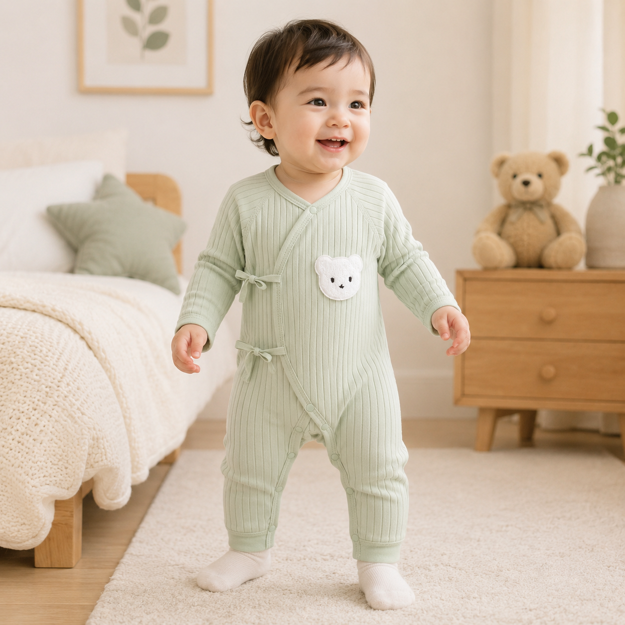 BearHug™ Baby Romper Set – Adorable One-Piece with Matching Hat for Boys & Girls