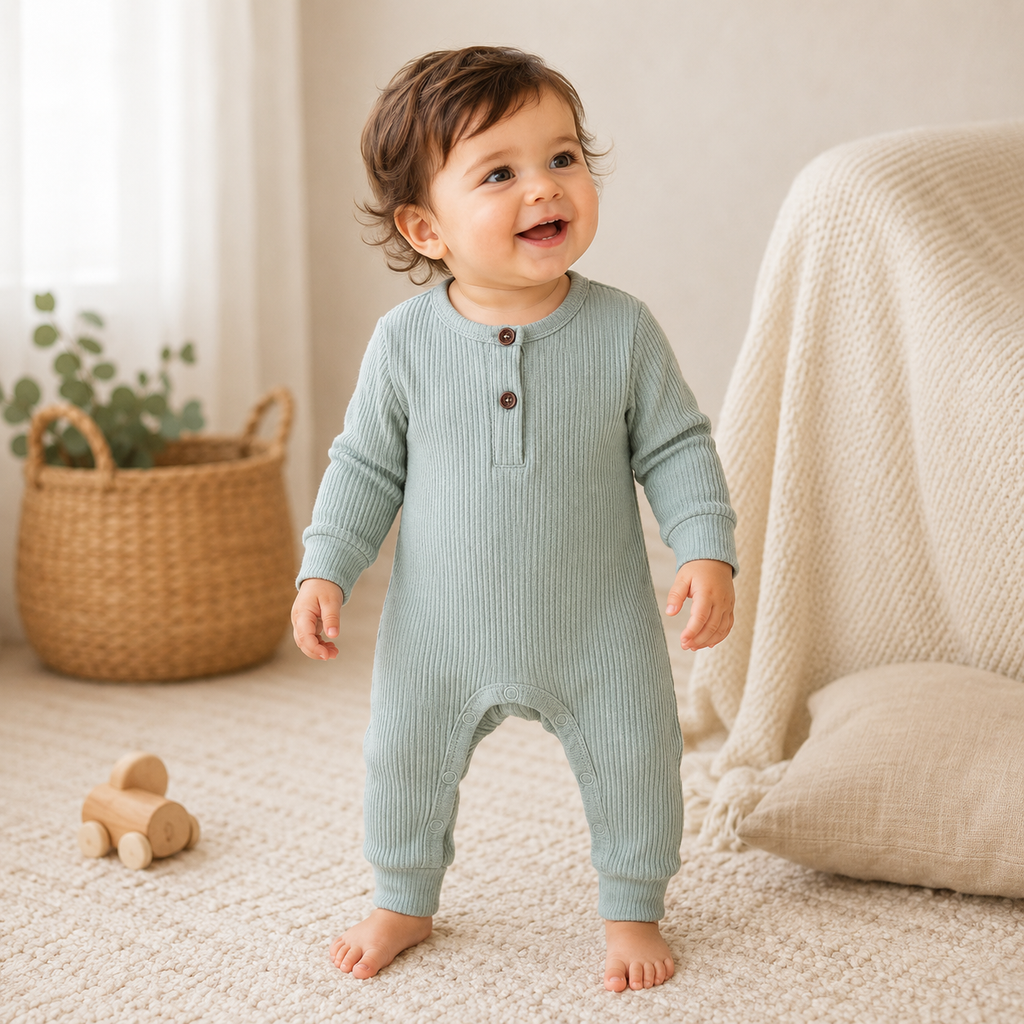 Cotton Long Sleeve Infant Romper
