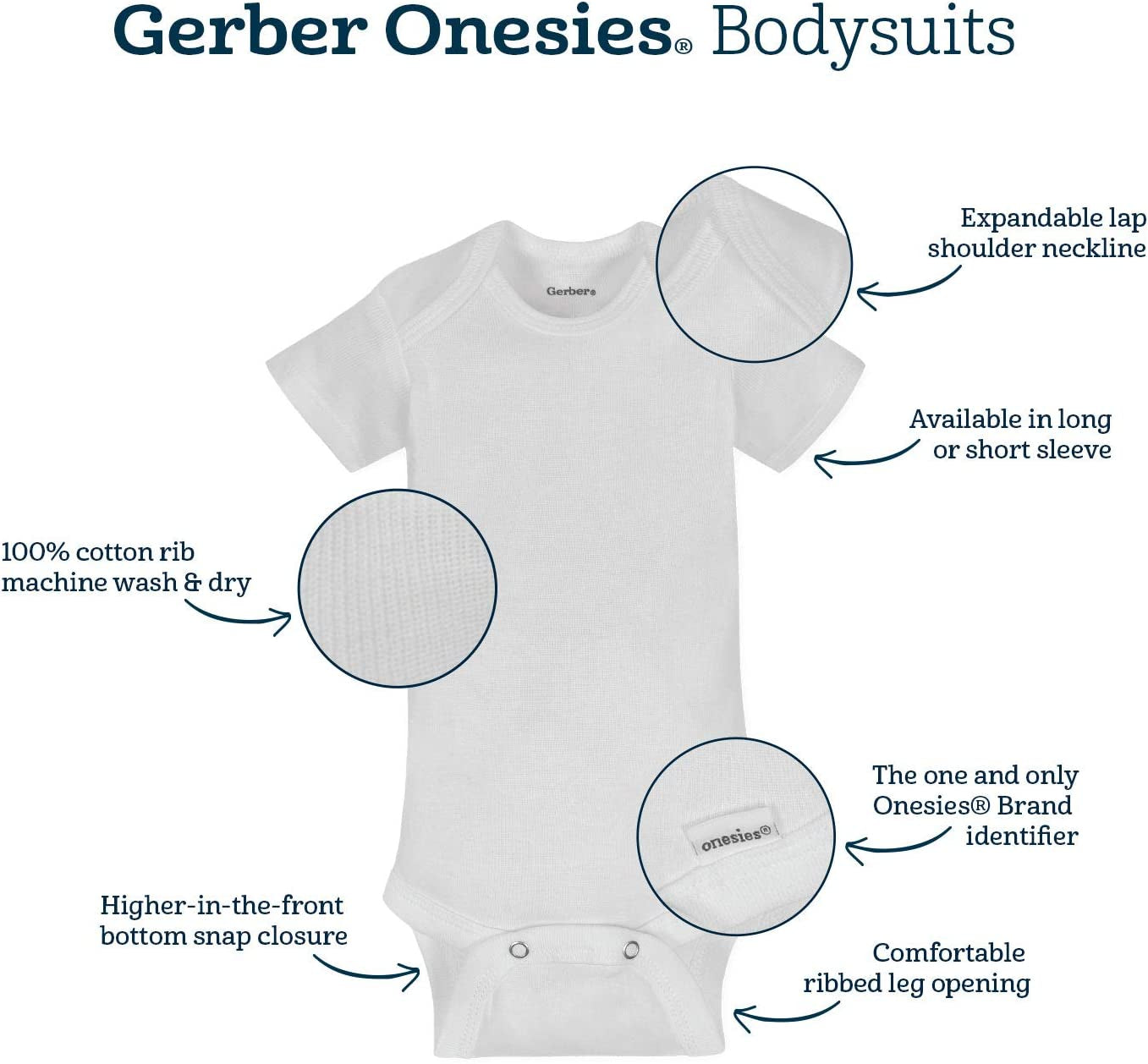 Baby Boys & Girls 6-Pack Long Sleeve Bodysuits