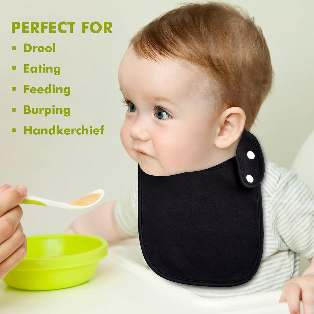 Baby Bibs Soft and Absorbent Cotton Bandana Bibs Set for Boys Girls Newborn Unisex Plain Color 3-36 Months