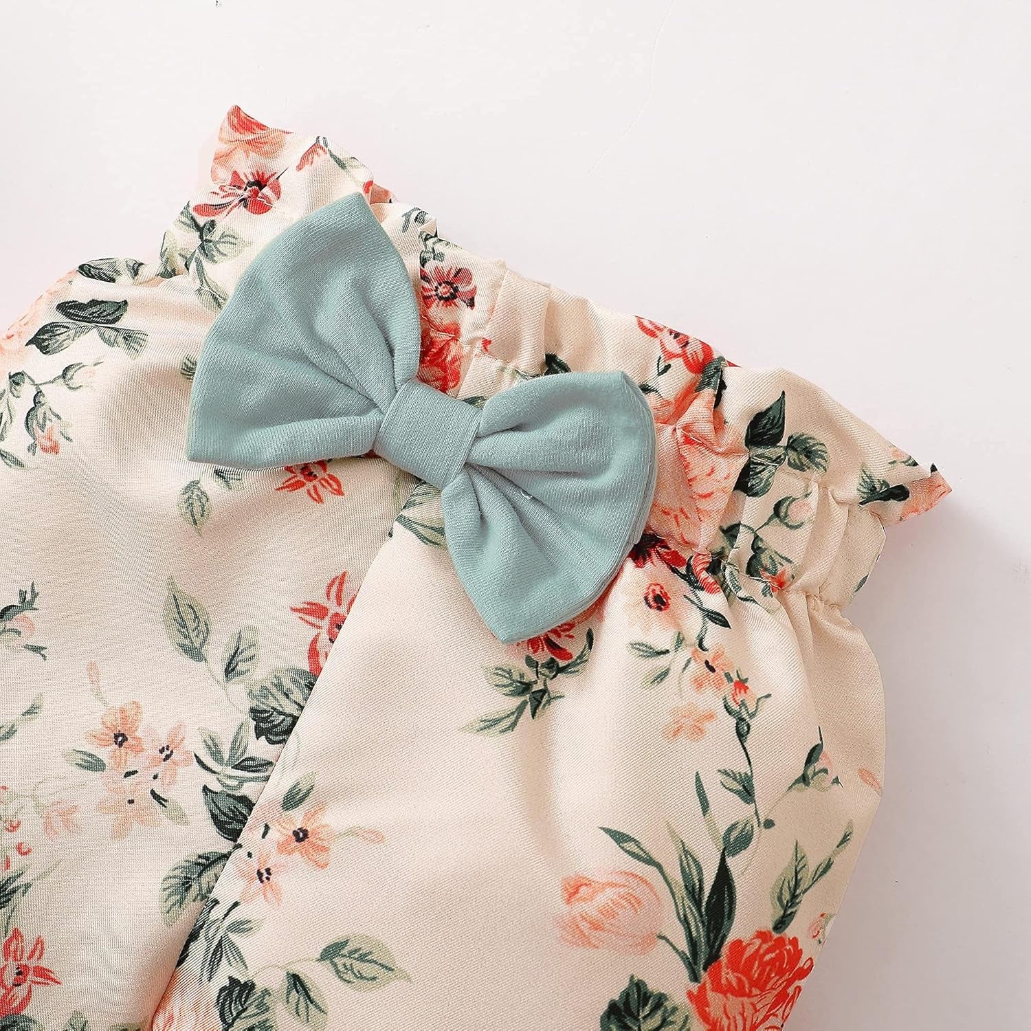 Newborn Infant Baby Girl Clothes Outfits Ruffle Romper Floral 4Pcs Pants Sets Toddler Girls Clothing Set