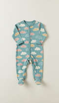 Powder Teal Cloud Motif Onesie