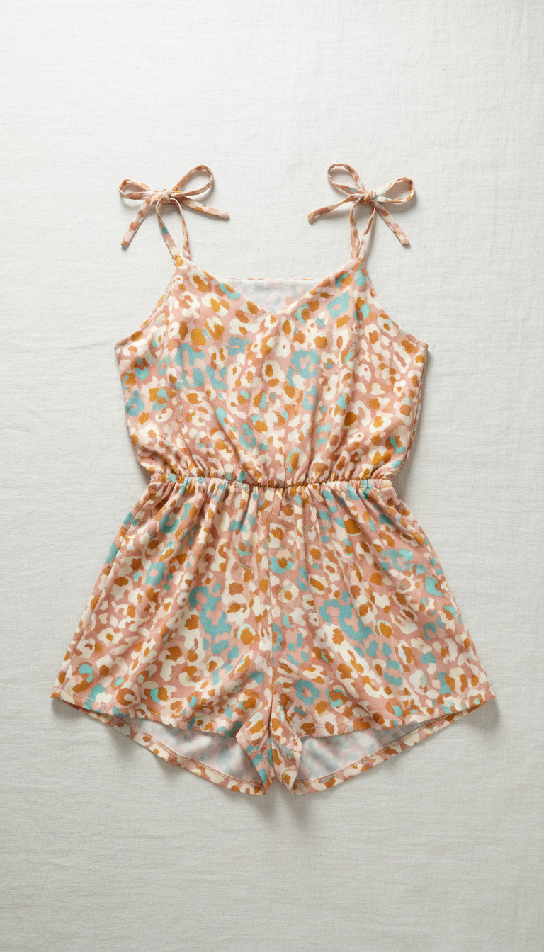 Peachy Blush Animal Print Romper